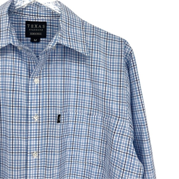 Texas Standard Texas Check Medium Lampasas Blue Plaid Long Sleeve Button Down - Picture 4 of 9